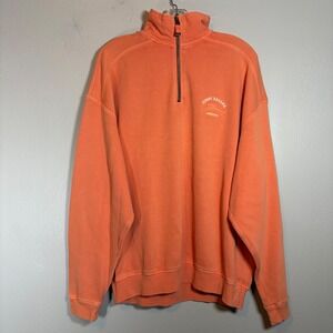 Tommy Bahama Relax Mens Orange 1/4 Zip Pullover Cotton Sweatshirt 73-TR241 L
